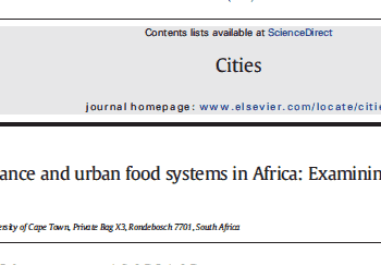Urban governance and urban food systems in Africa: Examining the linkages