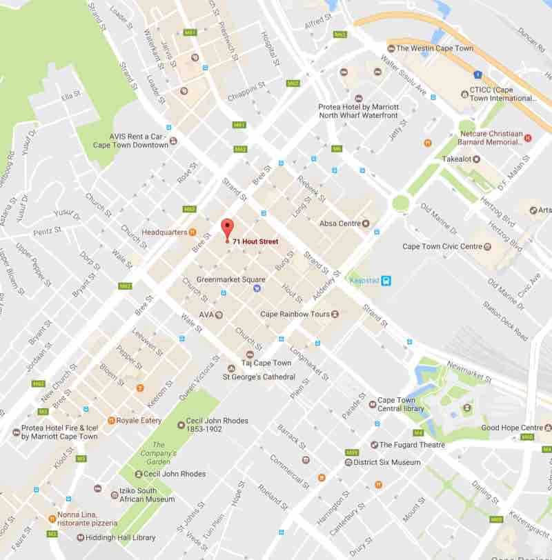 Map CIFA 71 Hout Street Cape Town small