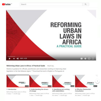 New video series on urban law reform in Africa launched