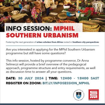 Info Session – MPhil Southern Urbanism