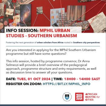 MPhil Urban Studies – Info Session